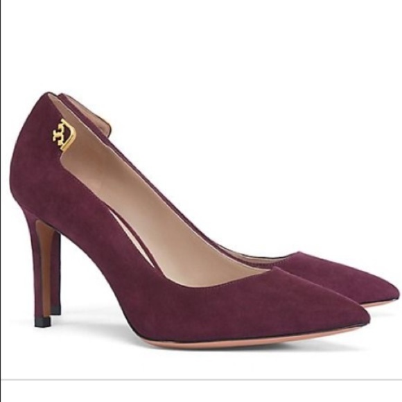 Tory Burch Shoes - 🍷NIB Tory Burch Elizabeth suede heels wine 7